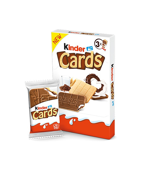 kinder Cards Wafer Bars milk & cocoa cream, 5 x 2 Ct, 128 g